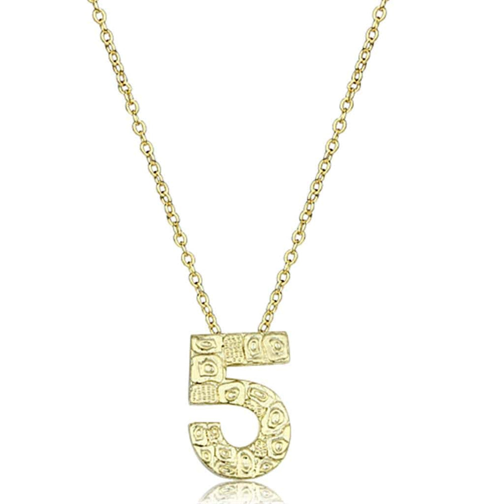 LO3468 - Flash Gold Brass Chain Pendant with Top Grade Crystal  in Clear - Alamode