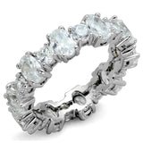 LO3561 - Rhodium Brass Ring with AAA Grade CZ  in Clear - Alamode