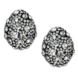 LO3700 - TIN Cobalt Black Brass Earrings with Top Grade Crystal in Clear - Alamode - Flyclothing LLC