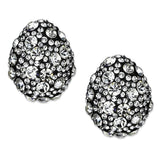 LO3700 - TIN Cobalt Black Brass Earrings with Top Grade Crystal  in Clear - Alamode