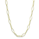 LO3721 - Gold & Brush Brass Necklace with No Stone - Alamode