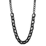LO3723 - TIN Cobalt Black Brass Necklace with No Stone - Alamode