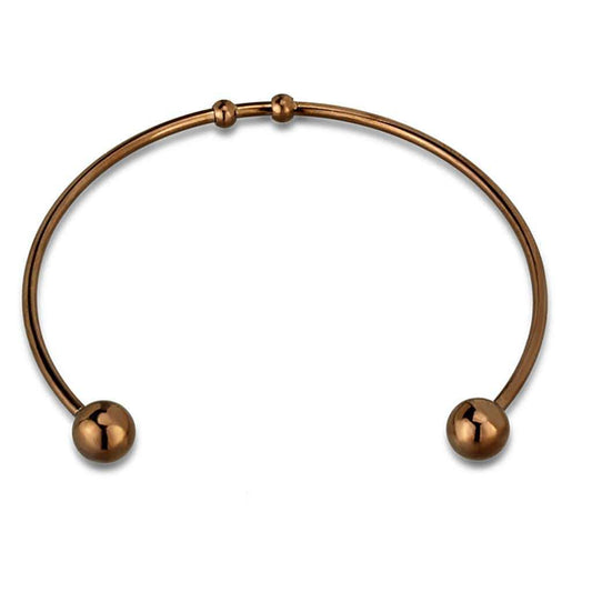 LO3735 - IP Coffee light Stainless Steel Bangle with No Stone - Alamode - Flyclothing LLC