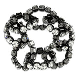 LO3831 - Ruthenium Brass Bracelet with Top Grade Crystal in Clear - Alamode - Flyclothing LLC