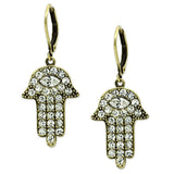 LO3853 - Antique Copper Brass Earrings with Top Grade Crystal  in Clear - Alamode
