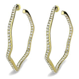 LO3857 - IP Gold(Ion Plating) Brass Earrings with Top Grade Crystal in Clear - Alamode - Flyclothing LLC
