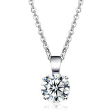 LO3933 - Rhodium Brass Chain Pendant with AAA Grade CZ in Clear - Alamode - Flyclothing LLC