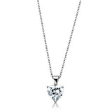 LO3936 - Rhodium Brass Chain Pendant with AAA Grade CZ  in Clear - Alamode