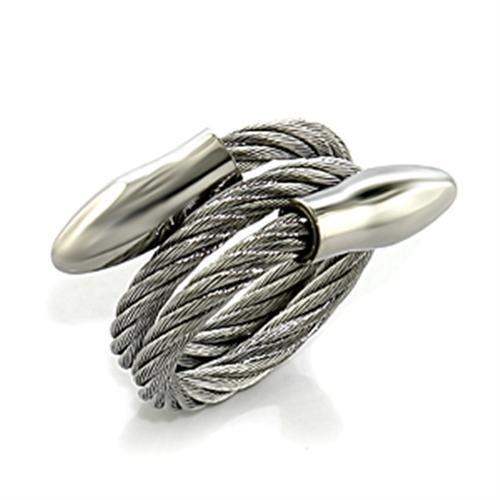LO393 - Stainless Steel Ring with No Stone - Alamode - Flyclothing LLC