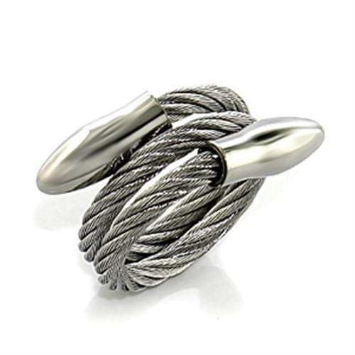 LO393 - Stainless Steel Ring with No Stone - Alamode - Flyclothing LLC