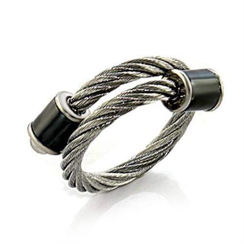 LO394 - Stainless Steel Ring with No Stone - Alamode - Flyclothing LLC