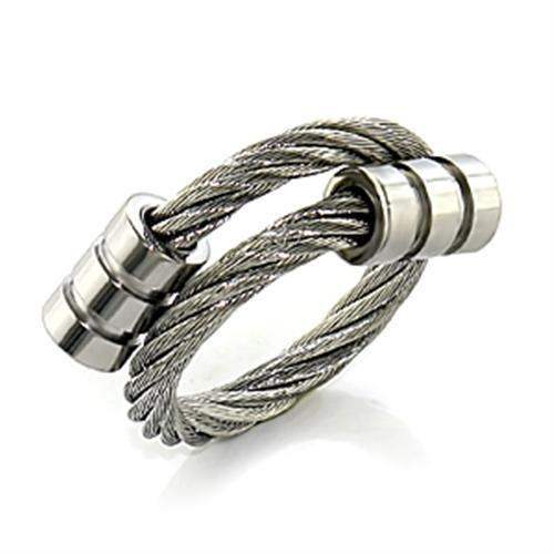 LO395 - Stainless Steel Ring with No Stone - Alamode - Flyclothing LLC