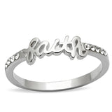 LO3968 - Rhodium Brass Ring with Top Grade Crystal  in Clear - Alamode