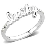 LO3972 - Rhodium Brass Ring with Top Grade Crystal in Clear - Alamode - Flyclothing LLC