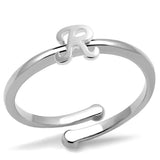 LO3995 - Rhodium Brass Ring with No Stone - Alamode - Flyclothing LLC