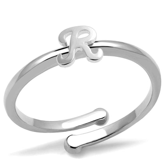LO3995 - Rhodium Brass Ring with No Stone - Alamode - Flyclothing LLC