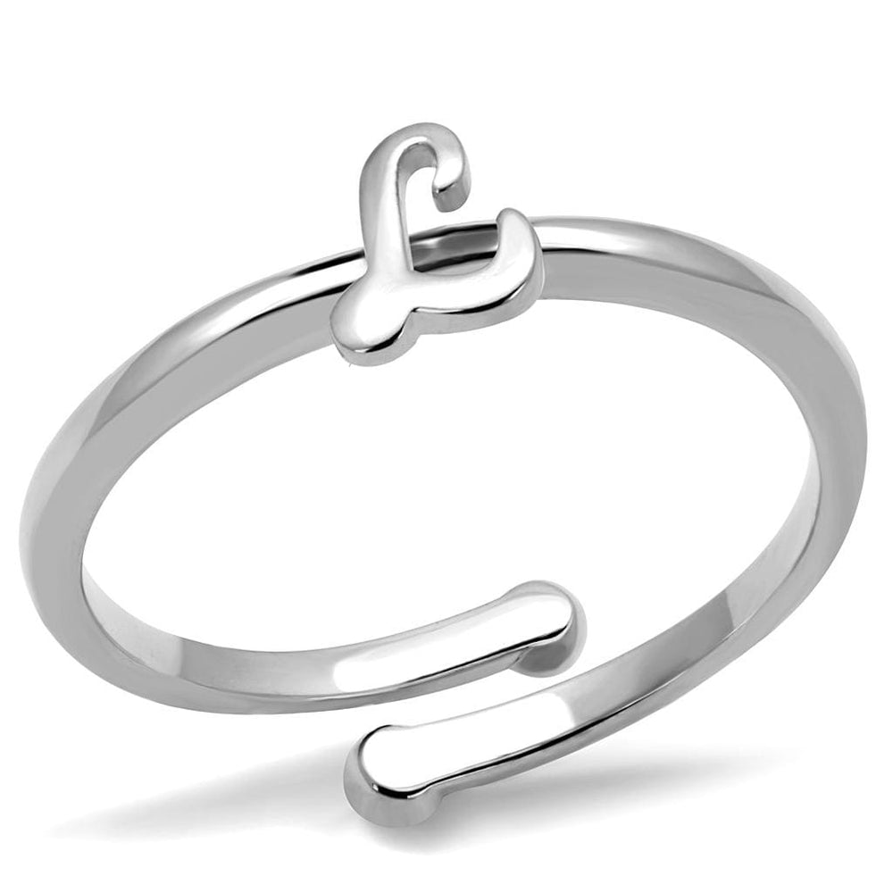 LO3997 - Rhodium Brass Ring with No Stone - Alamode