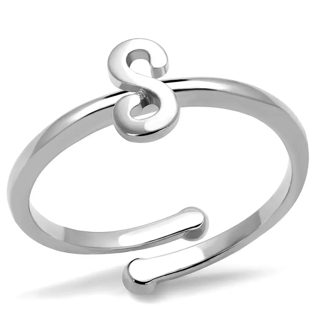 LO4013 - Rhodium Brass Ring with No Stone - Alamode - Flyclothing LLC