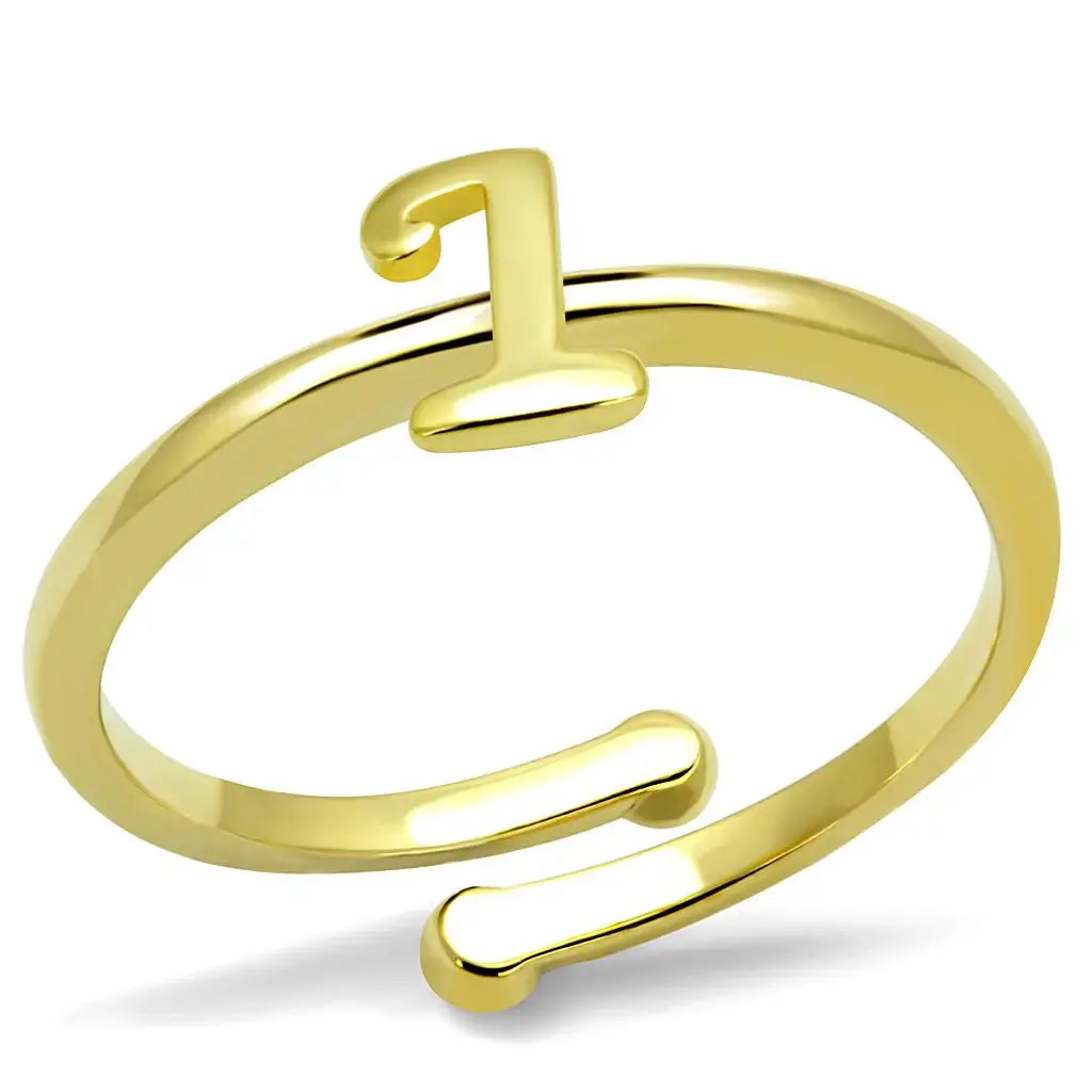 LO4020 - Flash Gold Brass Ring with No Stone - Alamode - Flyclothing LLC