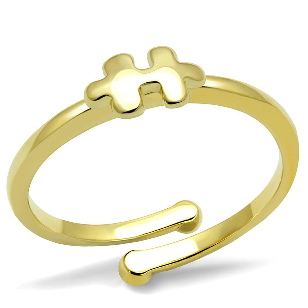 LO4028 - Flash Gold Brass Ring with No Stone - Alamode