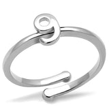 LO4037 - Rhodium Brass Ring with No Stone - Alamode - Flyclothing LLC