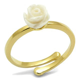 LO4057 - Flash Gold Brass Ring with Synthetic Synthetic Stone in Citrine Yellow - Alamode - Flyclothing LLC