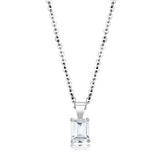 LO4172 - Rhodium Brass Chain Pendant with AAA Grade CZ in Clear - Alamode - Flyclothing LLC