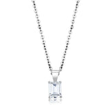LO4172 - Rhodium Brass Chain Pendant with AAA Grade CZ in Clear - Alamode - Flyclothing LLC