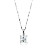 LO4174 - Rhodium Brass Chain Pendant with AAA Grade CZ  in Clear