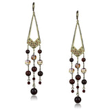 LO4186 - Antique Copper Brass Earrings with Assorted  in Multi Color - Alamode