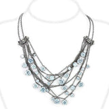LO4217 - TIN Cobalt Black Brass Necklace with AAA Grade CZ in Clear - Alamode - Flyclothing LLC
