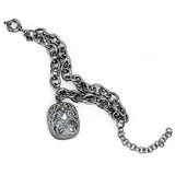 LO4222 - TIN Cobalt Black Brass Bracelet with AAA Grade CZ in Clear - Alamode - Flyclothing LLC