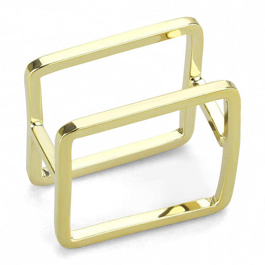 LO4238 - Flash Gold Brass Ring with No Stone - Alamode - Flyclothing LLC