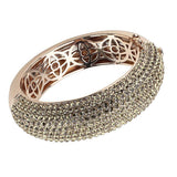 LO4270 - Rose Gold+e-coating Brass Bangle with Top Grade Crystal in Citrine Yellow - Alamode - Flyclothing LLC