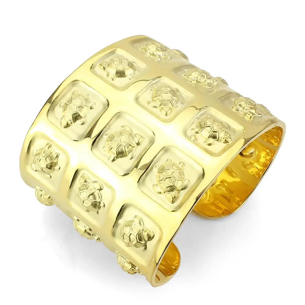 LO4297 - Matte Gold & Gold Brass Bangle with No Stone - Alamode - Flyclothing LLC