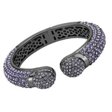 LO4312 - TIN Cobalt Black Brass Bangle with Top Grade Crystal  in Tanzanite - Alamode