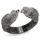 LO4333 - Ruthenium Brass Bangle with Top Grade Crystal  in Multi Color - Alamode