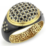 LO4352 - Gold Brass Bangle with Top Grade Crystal  in Multi Color - Alamode