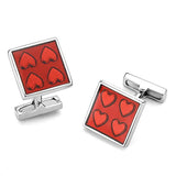 LO445 - Rhodium Brass Cufflink with No Stone - Alamode