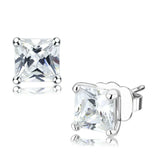 LO4631 - Rhodium Brass Earrings with AAA Grade CZ in Clear - Alamode - Flyclothing LLC