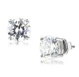 LO4632 - Rhodium Brass Earrings with AAA Grade CZ in Clear - Alamode - Flyclothing LLC