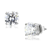 LO4632 - Rhodium Brass Earrings with AAA Grade CZ  in Clear - Alamode