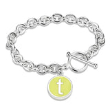 LO4650 - High-Polished Brass Bracelet with Epoxy  in Emerald - Alamode
