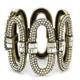 LO4657 - Antique Copper White Metal Bracelet with Top Grade Crystal  in Clear - Alamode