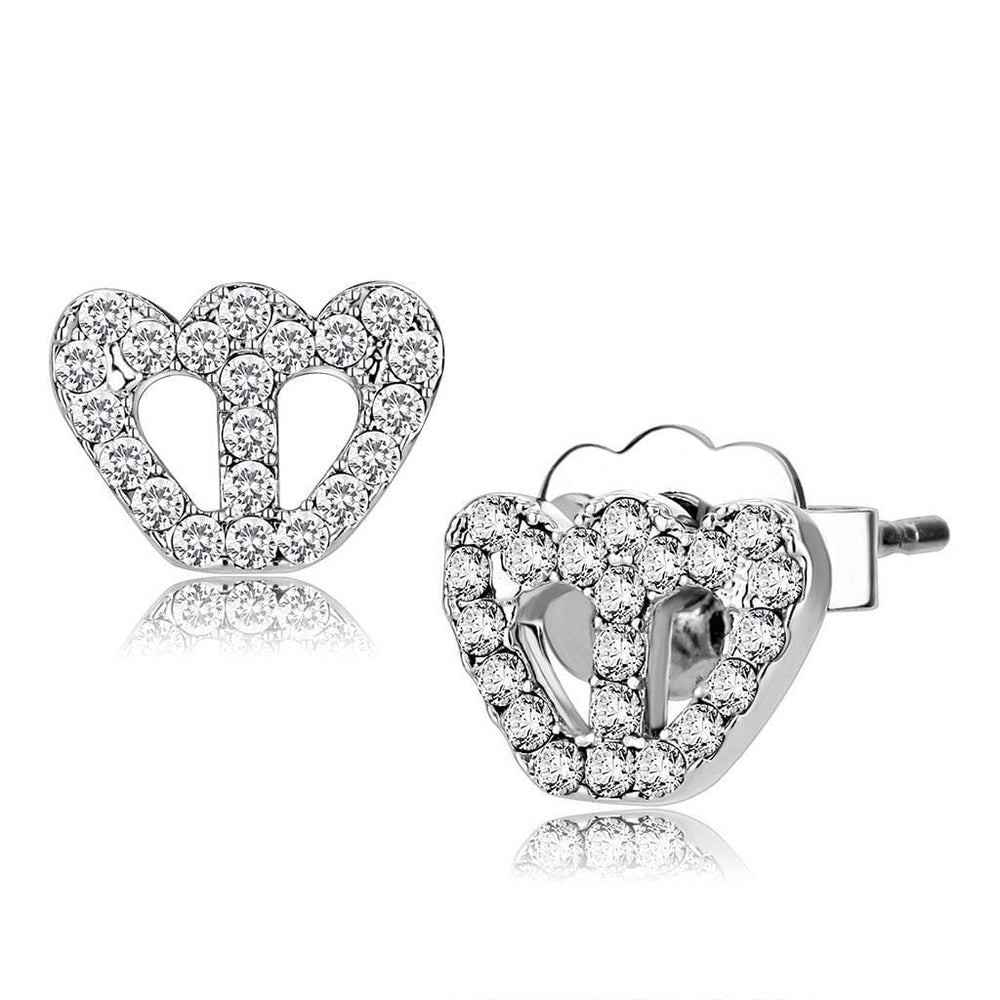 LO4673 - Rhodium Brass Earrings with Top Grade Crystal  in Clear - Alamode