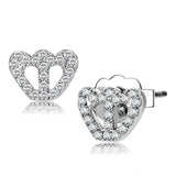 LO4673 - Rhodium Brass Earrings with Top Grade Crystal  in Clear - Alamode