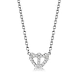 LO4694 - Rhodium Brass Necklace with Top Grade Crystal in Clear - Alamode - Flyclothing LLC