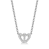 LO4694 - Rhodium Brass Necklace with Top Grade Crystal  in Clear