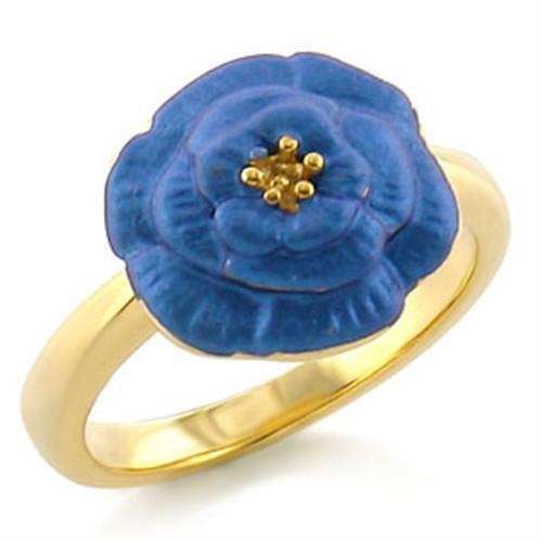 LO469 - Gold White Metal Ring with No Stone - Alamode - Flyclothing LLC