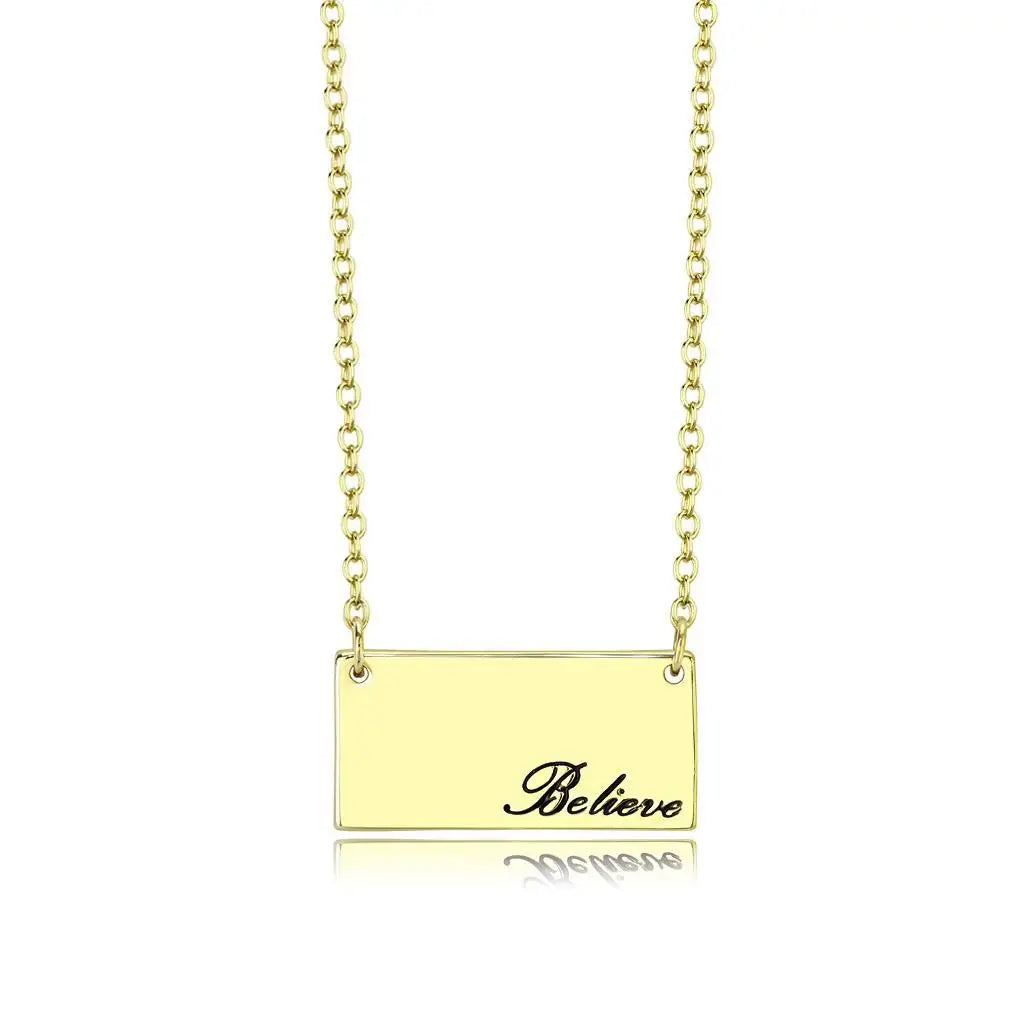 LO4700 - Flash Gold Brass Necklace with Top Grade Crystal in Clear - Alamode - Flyclothing LLC